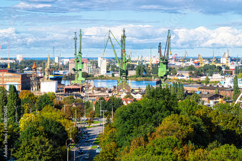 Industrial urban cityscape in Gdansk 