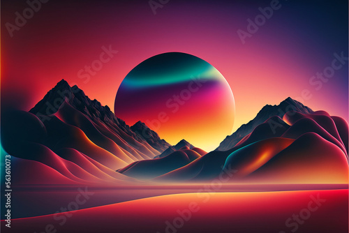 Illustration of a dynamic colorful background - Ultra gradient - Created with generative ai