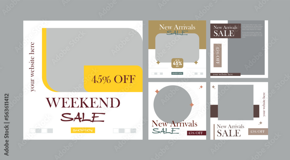 corporate identity weekend sale social media post  template