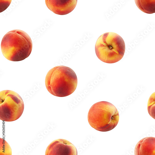 Peach isolated on white background, SEAMLESS, PATTERN