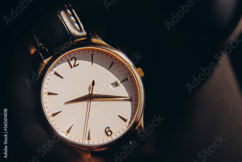 classic men's watch on a starry black background