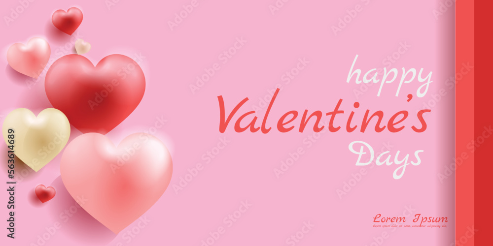 BACKGROUND VALENTINE WITH 3D LOVE EFFECT