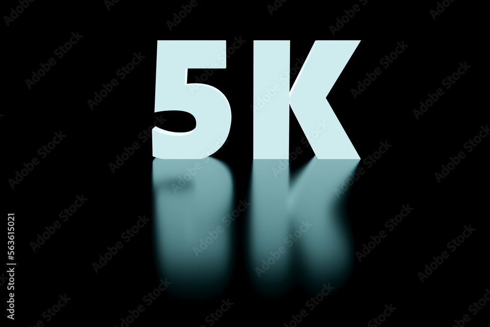 Luxury inscription 5k on grey podium, soft light, smooth background, 3d rendering Luxury inscription 5k on grey podium, soft light, smooth background, 3d rendering