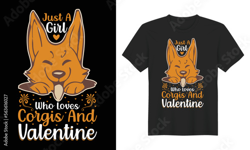 corgis valentine t-shirt design