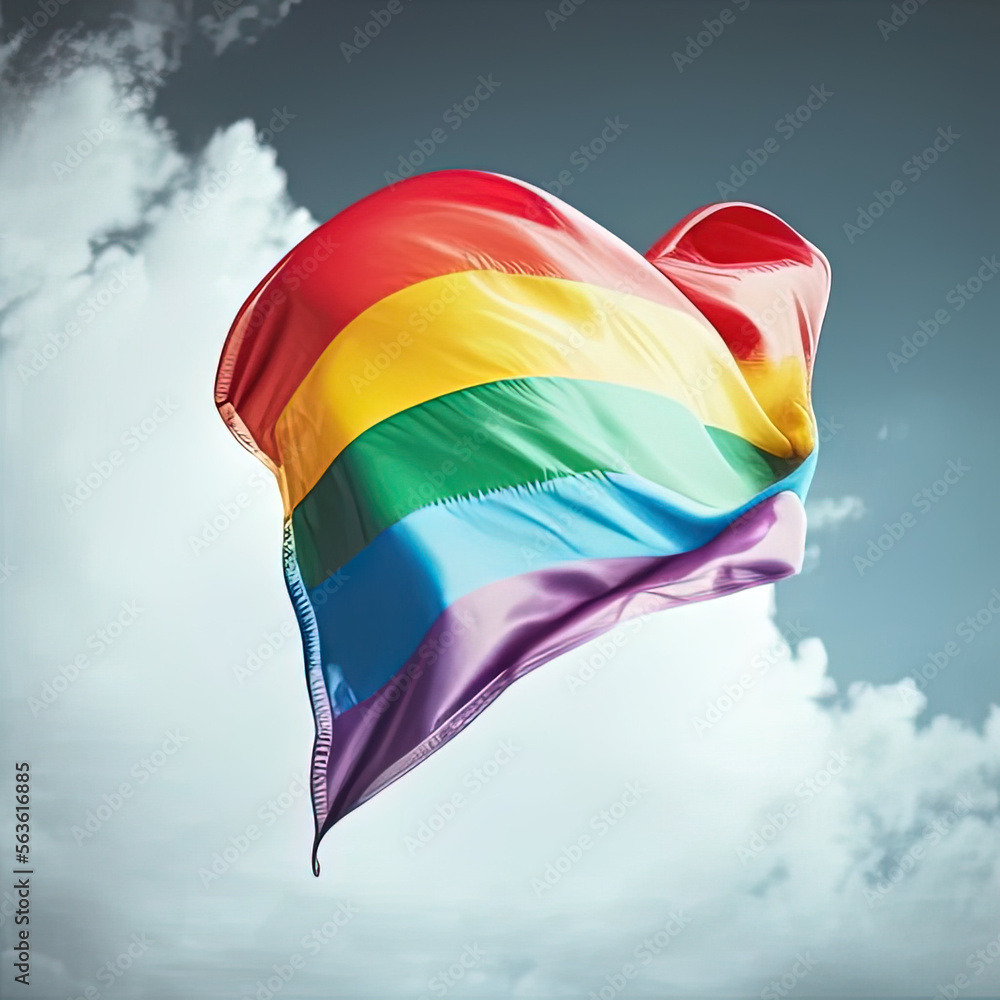 Raising the Rainbow Flag: A Symbol of LGBTQ+ Pride (AI Generated) Stock ...