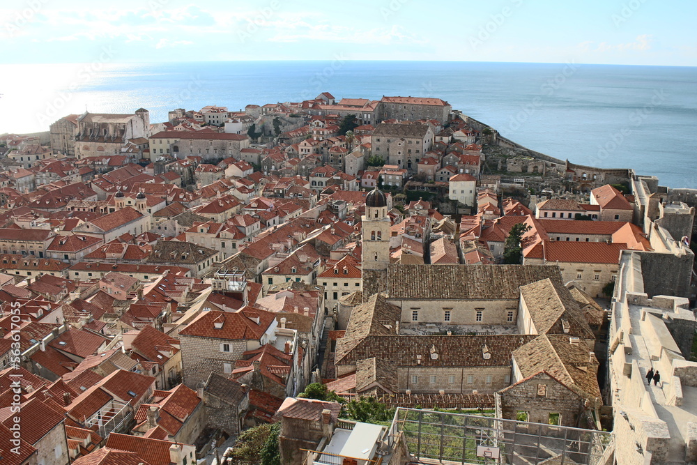 Panoramic view of old town in Dubrovnik, Croatia