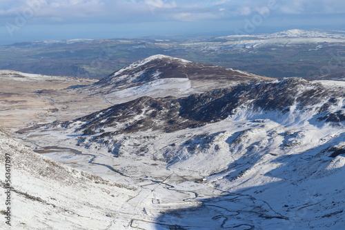 Snowdonia tryfan carneddau glyderau winter wales  photo