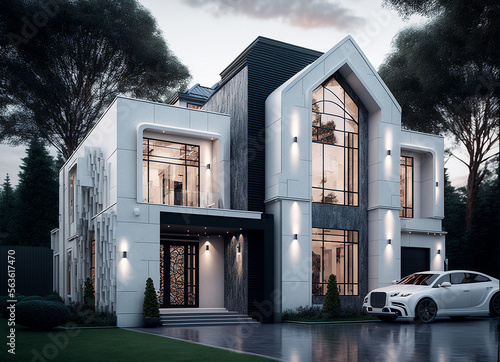 Photo Very luxurious villa design in the suburbs