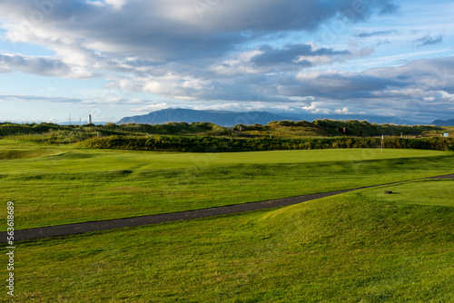 Golfcourse Seltjarnanes close to Reykjavik in Iceland and Grotta Island Lighthouse in the background © Alexander