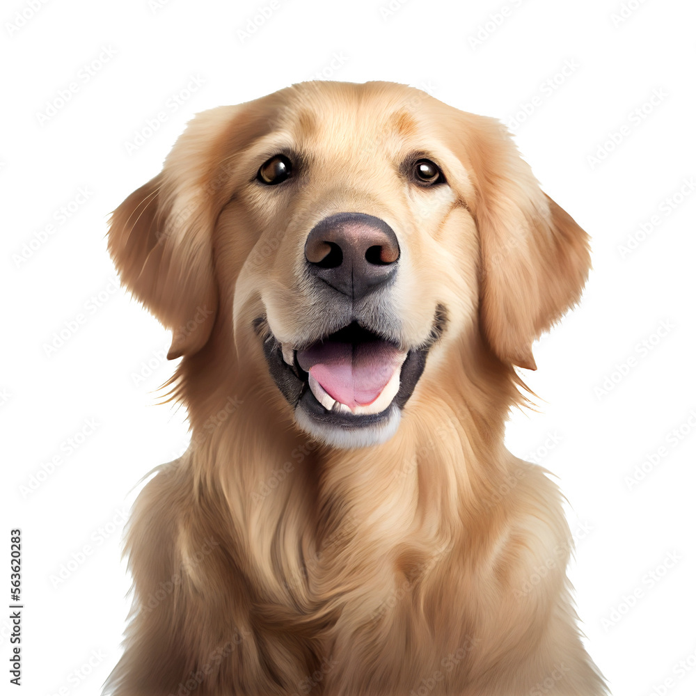 Cute and happy dog ​​on transparent background