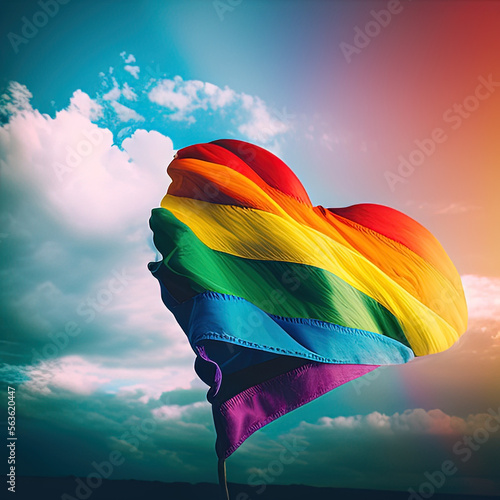 The Rainbow Flag: A Symbol of Diversity and Acceptance (AI Generated) photo