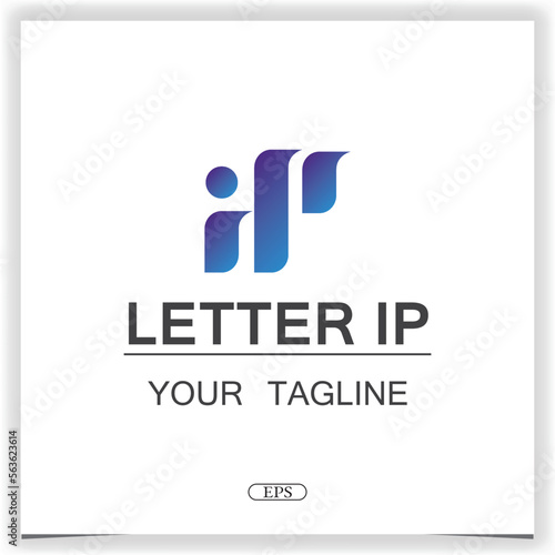 letter ip logo premium elegant template design vector eps 10