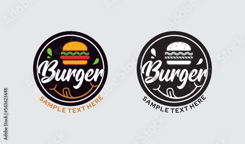 Burger logo design fresh tasty burger premium logo design vector illustration