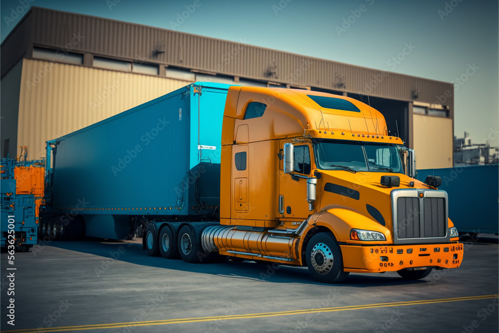 caminhão estacionado conceito de transportadora e logistica 