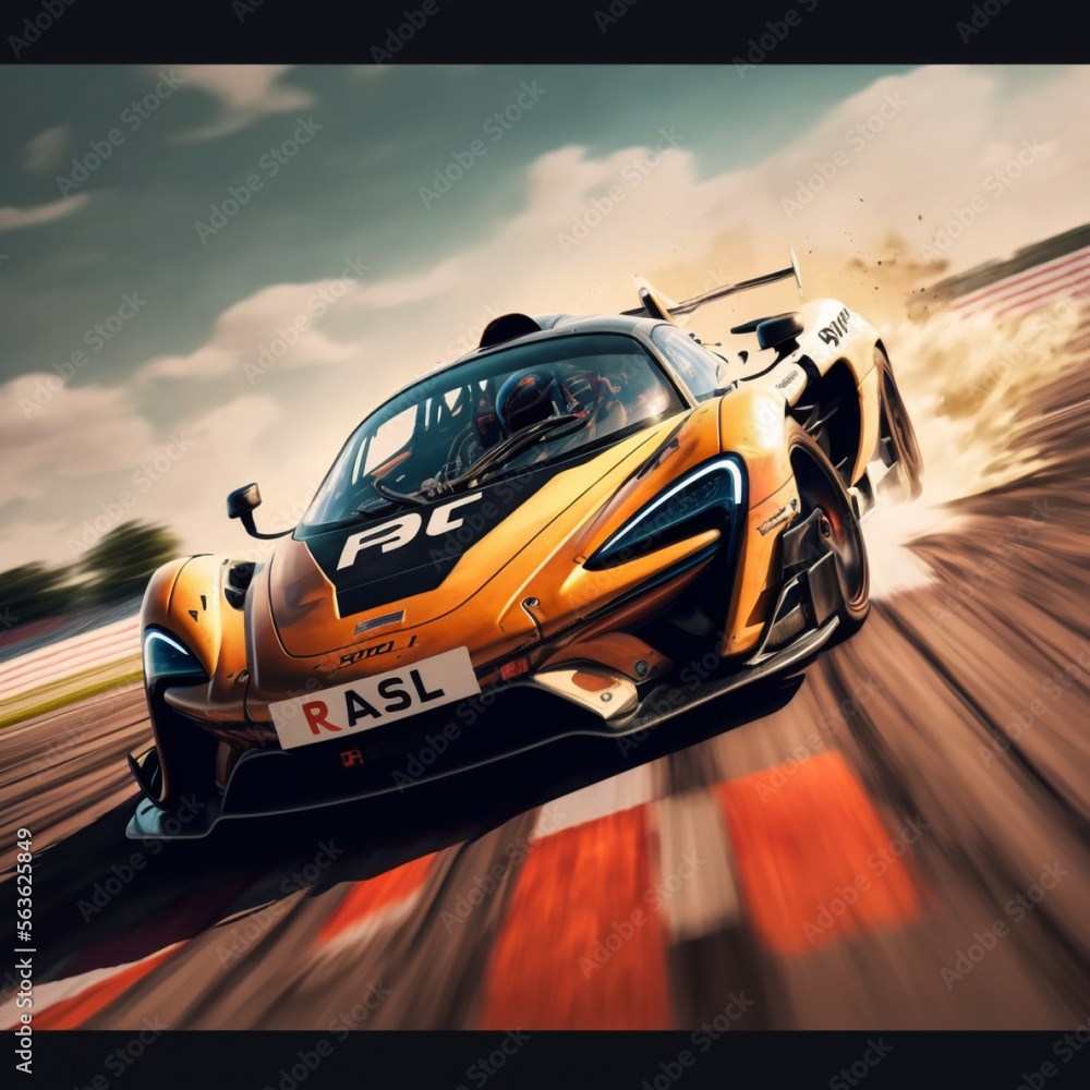 Mclaren sport racing car on the highway that drift outside the road.

Generated by Generative AI