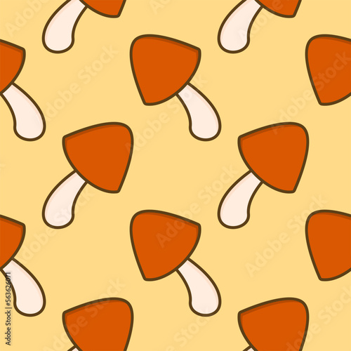 mushroom seamless pattern flat design vector illustration