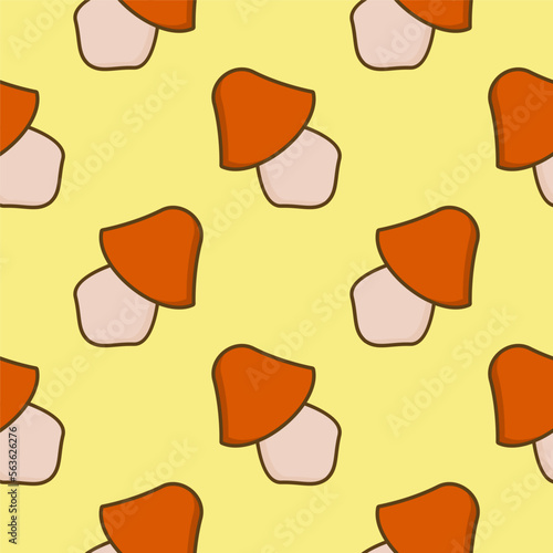 mushroom seamless pattern flat design vector illustration