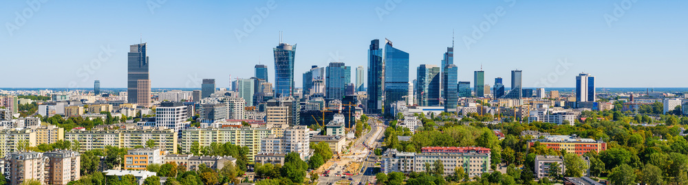 Obraz premium Office district around Daszynskiego roundabout called 