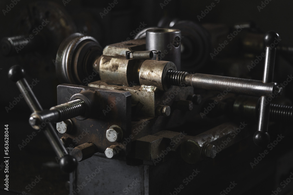 Fototapeta premium vise machine for working with metal in the workshop