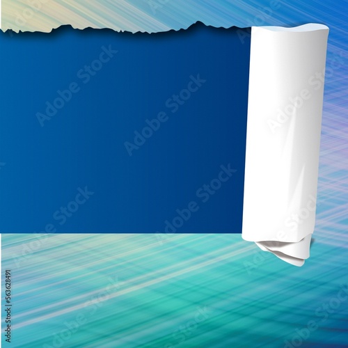 papier déchiré bleu