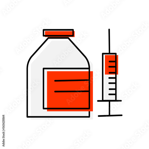 Element of medication injection on isolated background.