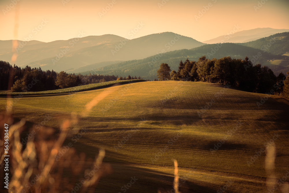 Photography sunset in the mountains