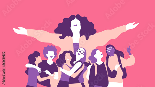 Gruppo di donne e ragazze che condividono momenti in compagnia