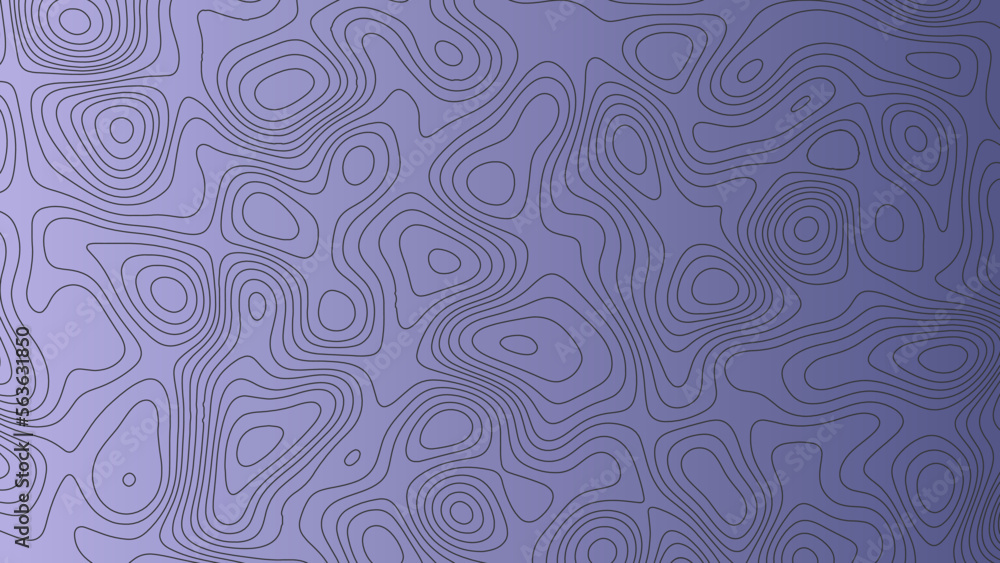 Fototapeta premium Black topographic contour lines isolated on gradient blue background