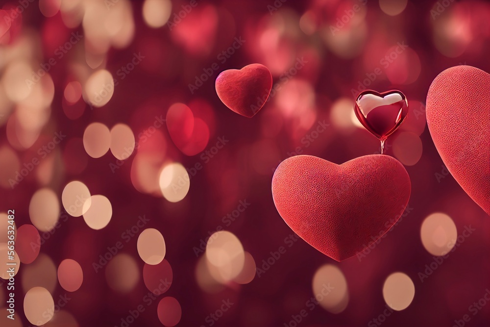 Valentines hearts background, AI generated image Valentines hearts background, AI generated image