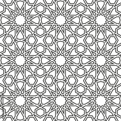 Seamless islamic pattern. Background vector illustration. Seamless girih pattern. Traditional Islamic Design. Mosque decoration element. Seamless geometric pattern. Vector ornamental pattern.