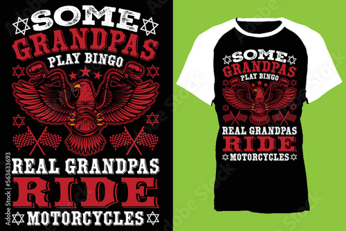some grandpas play bingo real grandpas ride motorcycles...t-shirt design templat  photo