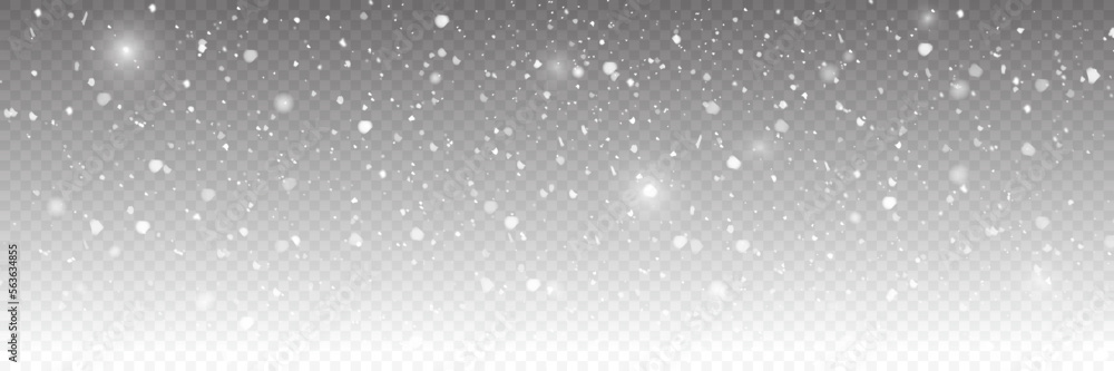 Realistic falling snowflakes. Isolated on transparent background. Vector illustration Realistic falling snowflakes. Isolated on transparent background. Vector illustration
