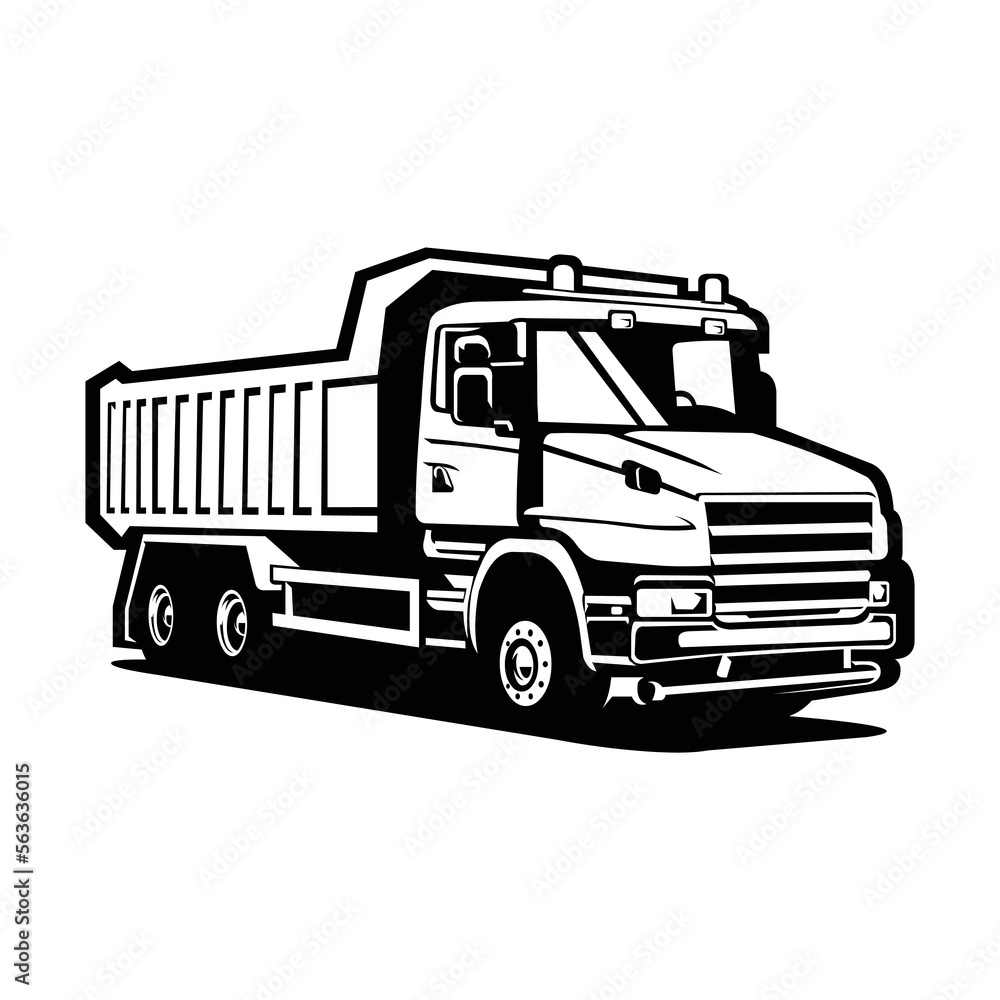Dump Truck, Tipper Truck, Moving Truck Silhouette Vector Art Isolated