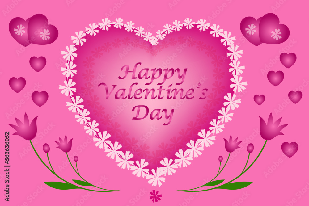 Stylish Valentine's day social media squire banner and web ads design. Red and pink background with love line frame illustration. 
