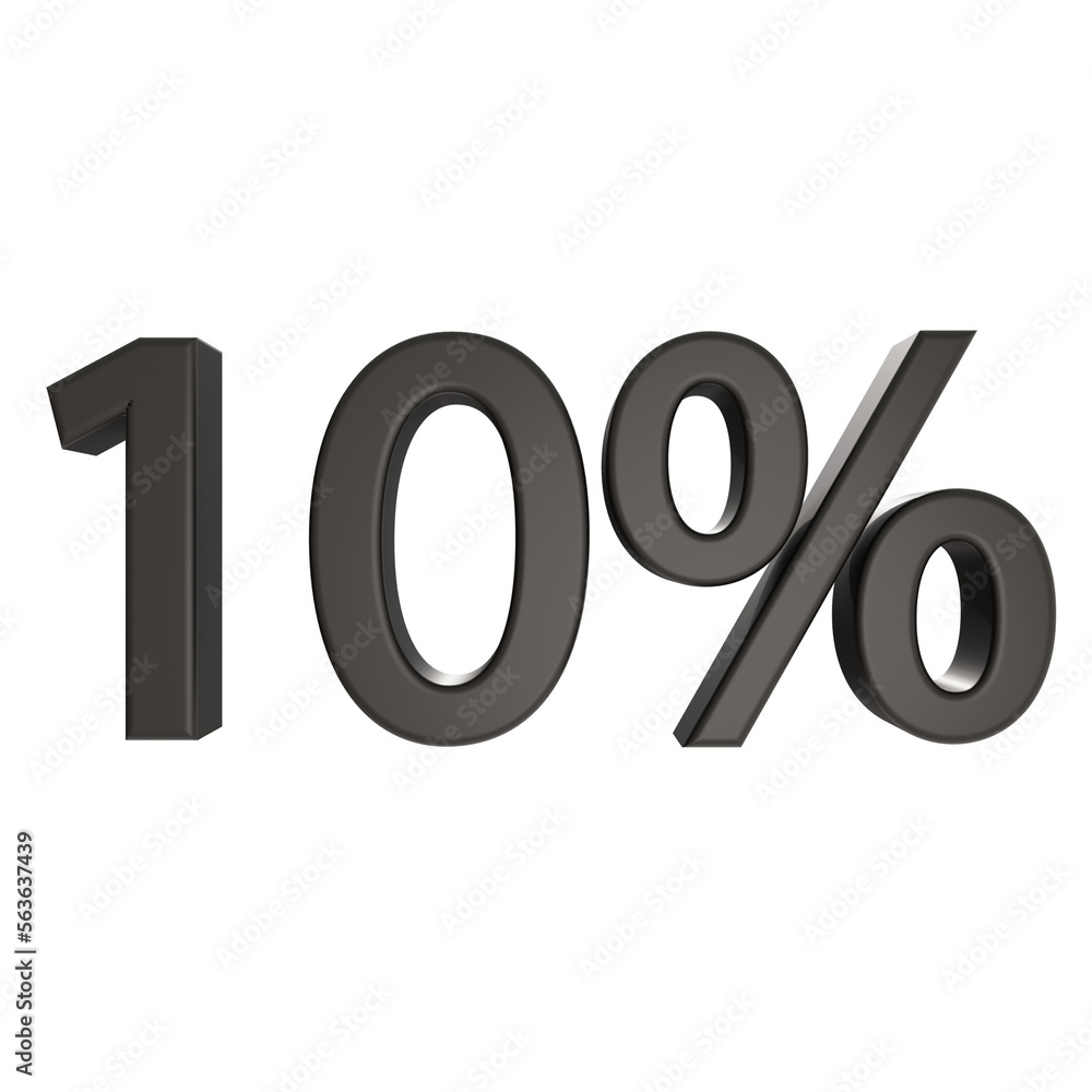 10% Ten percent off on your first purchase. Black matte number perfect for social media design. Rendered in 3D. 10% Ten percent off on your first purchase. Black matte number perfect for social media design. Rendered in 3D.
