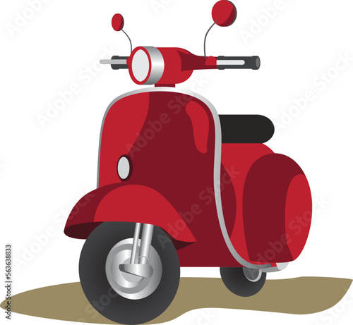 Red Color Scooter motorbike vector illustration