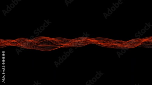 abstract red color motion web net dynamic particle black background