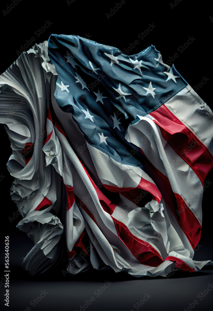 Shabby American flags herald America's decline