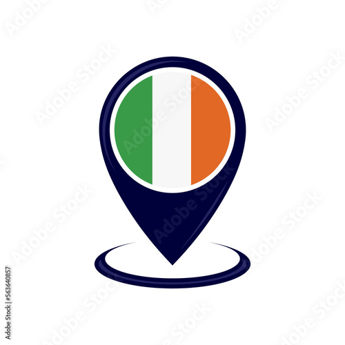 Location icon with Ireland flag isolated. Ireland flag and map pointer icon. vector illustration Free Download Location icon with Ireland flag isolated. Ireland flag and map pointer icon. vector illustration - GFXLoad