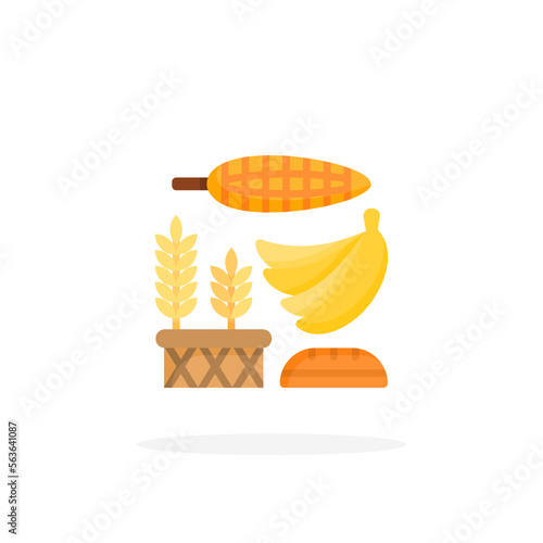 Carbohydrat icon flat. Vector illustration on white background. Can used for web, app, digital product, presentation, UI and many more.