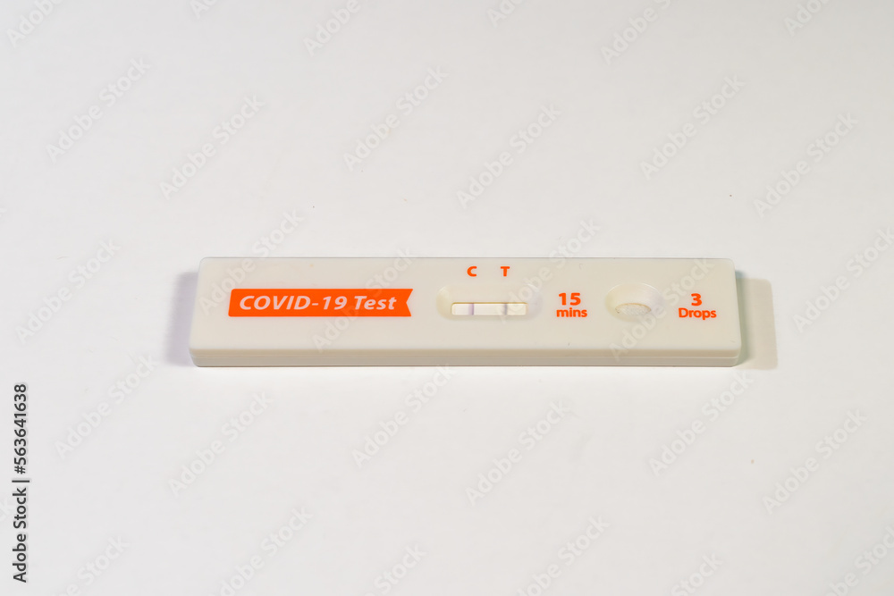 Home self-test for Covid 19 virus showing positive result Home self-test for Covid 19 virus showing positive result