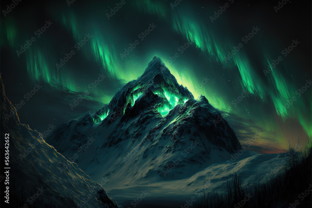 fantasy mountains in space, amazing spaces AI	
