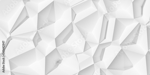 Random shifted white polygon geometrical prism structure pattern background wallpaper banner