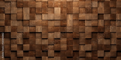 Fototapeta Naklejka Na Ścianę i Meble -  Close up of wooden cubes or blocks randomly shifted surface background texture, empty floor or wall hardwood wallpaper