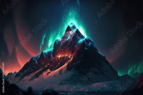 fantasy mountains in space, amazing spaces AI 