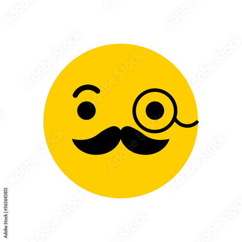 Emoji with monocle and mustache.