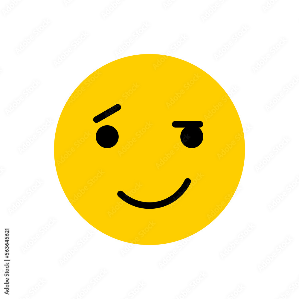 Eyebrow play emoticon. Flat icon emoji. Eyebrow play emoticon. Flat icon emoji.