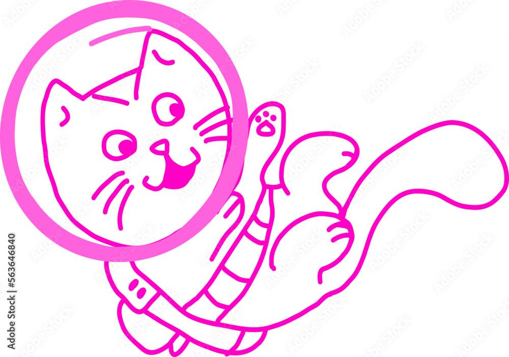 Pink cat in space Pink cat in space