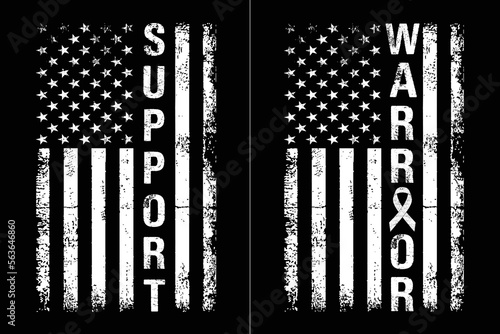 USA Flag Cancer Awareness Design