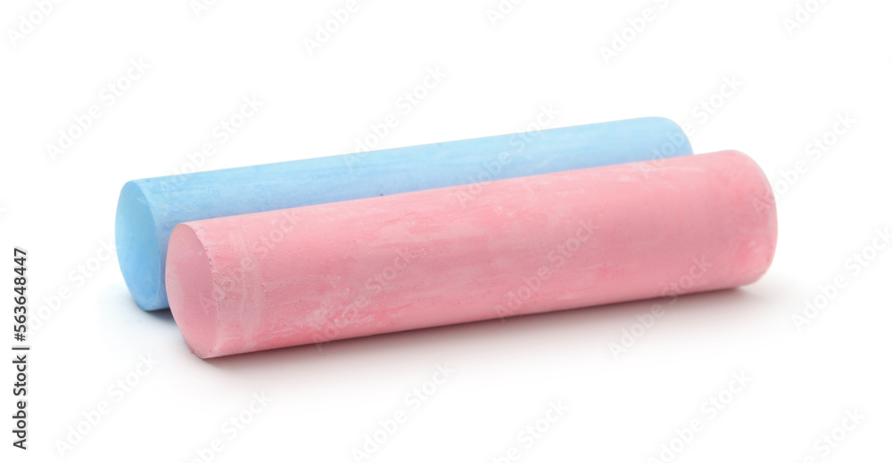 Pieces of chalk isolated on white. Pieces of chalk isolated on white.
